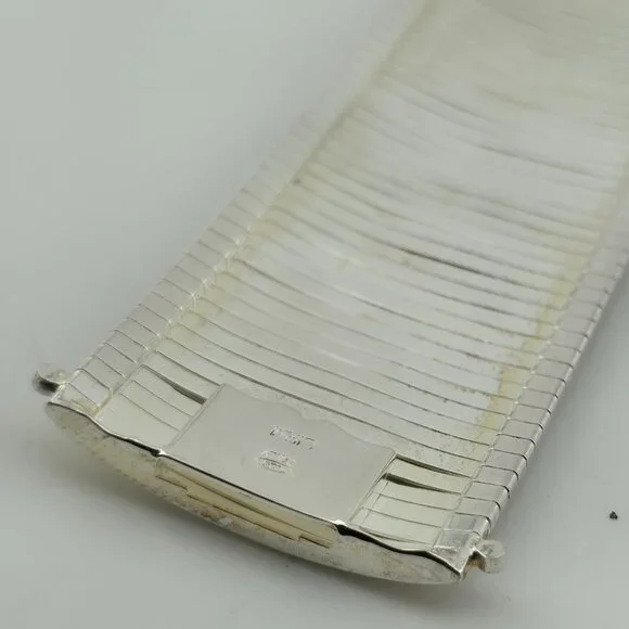 Sterling Silver Bracelet Flexible Diamond Cut Omega 7.5 JTV 925 Italy LIRM